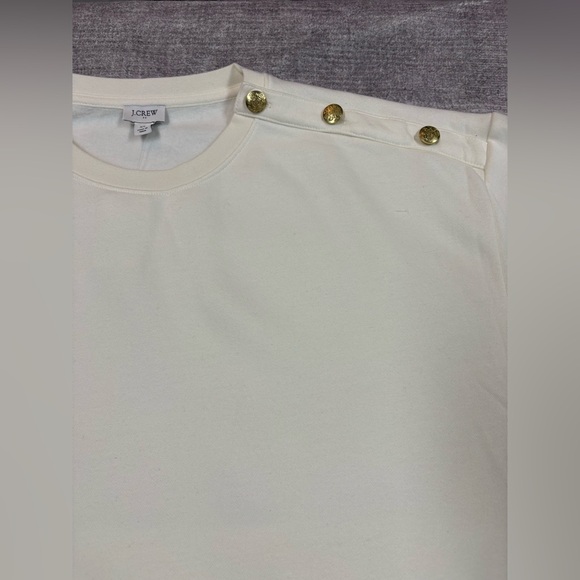 NWT J. Crew Factory Button Shoulder Pullover Women’s XL Cream Heritage - Picture 9 of 13